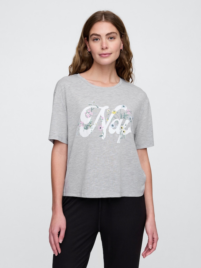 リラックス パジャマ グラフィックTシャツ-0